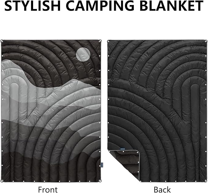 Camping Blanket,Lightweight Puffy Printed Camping Blanket Packable Outdoor Blanket for Camping,Traveling, Stadium, Hiking, Picnics