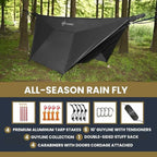 Onewind 11×10 ft Hammock Tarp, Lightweight Silnylon Hammock Rain Fly, 4000mm Waterproof 4-Season Multiple Shelter Solution Camping Tarp Tent with Complete Accessories, Dark Grey