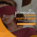 Happyluxe Escape Sleep Mask - Buttery Soft Airplane Eye Mask for Sleeping or Napping in Bed. Machine Washable. - Cabernet Red, Made in USA
