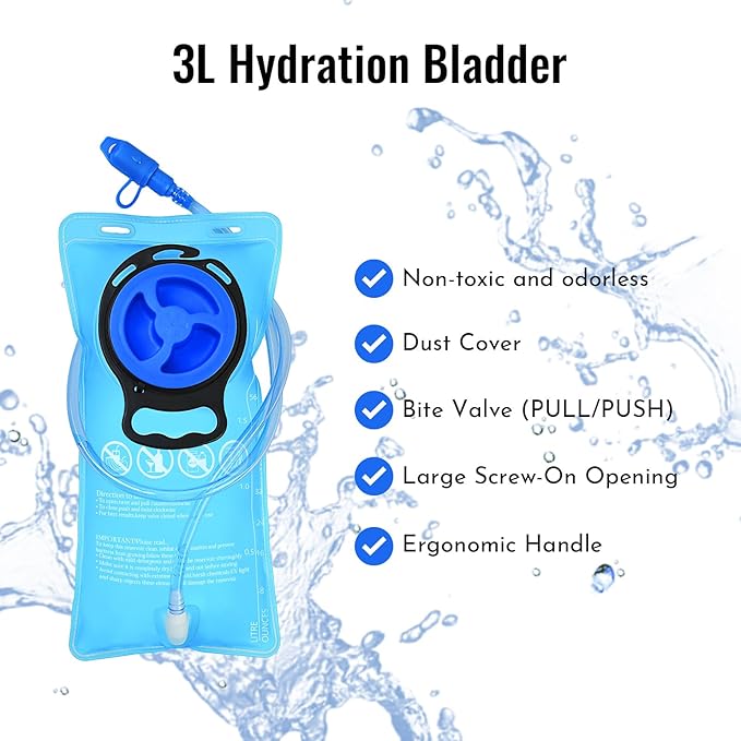 Zavothy 18L Multipurpose Hiking Backpack with 3L Water Bladder – Durable Hydration Backpack with Insulated Bladder Compartment, Hidden Helmet Holder & Rain Cover – for Hiking, Commuting, and Camping