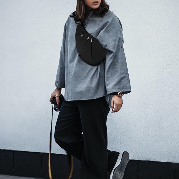 Light And Slim Crossbody Sling Bag Unisex Water Resistant Anti-Theft Shoulder Bag Outdoor Casual Hiking Daypack Personal Pocket Bag