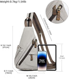KL928 Canvas Sling Bag - Small Crossbody Backpack Shoulder Casual Daypack Rucksack for Men Women(Large Version)