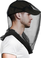 Mosquito Head Net for Insects, 4 Pack, Premium Bug Net for Head, Fly & Bug Protection | Ultra Large & Long, Finest Holes for Camping, Hiking, Fishing, Gardening, Fits All Hats for Men & Women