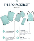 Extra Large Compression Packing Cube 6 Piece Set for Travel and Check Luggage by TRIPPED Travel Gear