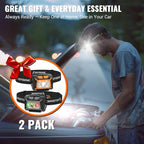 Camping Headlamp 2 Pack LED Battery Powered Dimming Head Lamps with Adjustable Headband IPX4 Waterproof Head Light 9 Modes Red White Green Light for Hiking, Running, Cycling