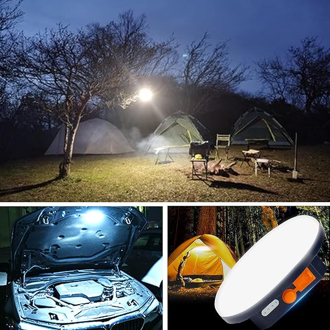 7800mAh 3000LM Flashlight Portable LED Camping Lantern Rechargeable Light 30W with Magnet , IPX5 Waterproof Tent Lights Power Failure Emergency