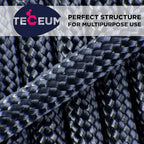 TECEUM 5/32" Paracord Rope 1000 – 1000ft / 200ft / 100ft / 50ft – Tactical Parachute Cord 4mm – 45+ Colors – Nylon String for Survival & Camping Gear – Stripe Cord for Survival – Utility Rope