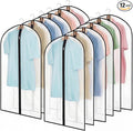 12 Pack Garment Bags 60 * 100cm, 40in PEVA Translucent Garment Covers, Suit Storage Bags, Dress Organizer Bags Used To Protect Shirts, Winter Coats, Jackets
