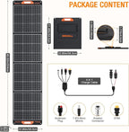 200W Portable Solar Panel for Power Station Generator, 12V/24V Flexible Foldable Solar Panel Kit Lightweight High-Efficiency Solar Charger Power Backup for Outdoor Van Camper Boat Caravan Off-Grid