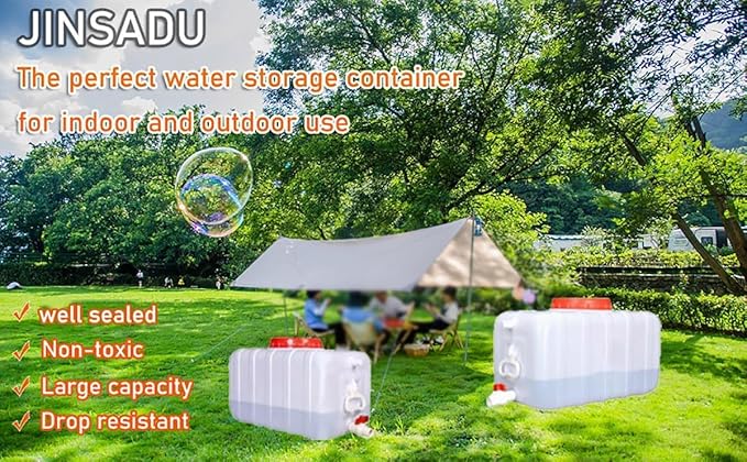 Plastic Portable Water Tank Water Storage Tank for Camping with Spigot Hose Water Container Water Storage Container for Emergency Water Storage Hiking Outdoor(Size:7.9 Gallon / 30L)