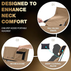 MOON LENCE High Back Folding Camping Chair, 330lbs Portable Compact Chair with Wide Seat & Ergonomic Back Support (Khaki)