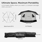 Space Acacia Lite Camping Tent | 2/3/4/8 Person Pop Up Tents for Camping | Lightweight & Durable Beach Tent | Level 7 Wind Resistance, UPF 50+ | Quick Setup for Camping & Backyard
