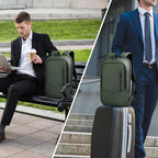 hk Backpack for Men Business Slim Backpack with USB Charger Computer Lightweight Anti-theft Travel (Green, 17.3 Inch)