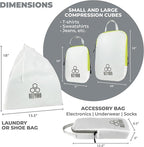 Beeyond Compression Packing Cubes Set - 6 Pieces for Travel and Luggage Organization, Includes Large & Small Cubes, Accessories Bag, and Laundry Bag