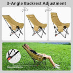 Folding Camping Chair Set of 3, Portable Adjustable Camp Chairs & Black Table, Large Lawn Chair Portable for Adults Hiking, Fishing, Picnic, Outdoor BBQ, Travel, Sports, & Storage Bags