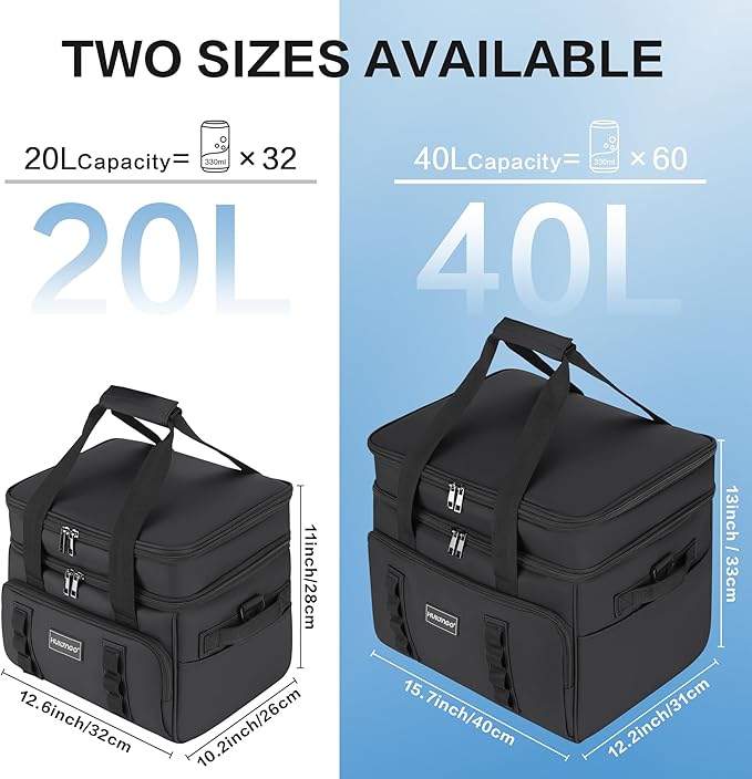 Insulated Soft Cooler Bag, Large Ice Coolers Soft Sided Ice Chest for Beach, Collapsible and Portable