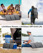 30W Solar Panel Charger YT30 Foldable Solar Panel IP65 Waterproof Solar Charger with QC3.0 USB & DC Output(10 Connectors) 24% High Efficiency for Outdoor Camping