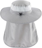 Home Prefer UPF 50+ Sun Hats for Men Women Wide Brim Fishing Hat with Neck Flap Summer Safari UV Protection Bucket Hat