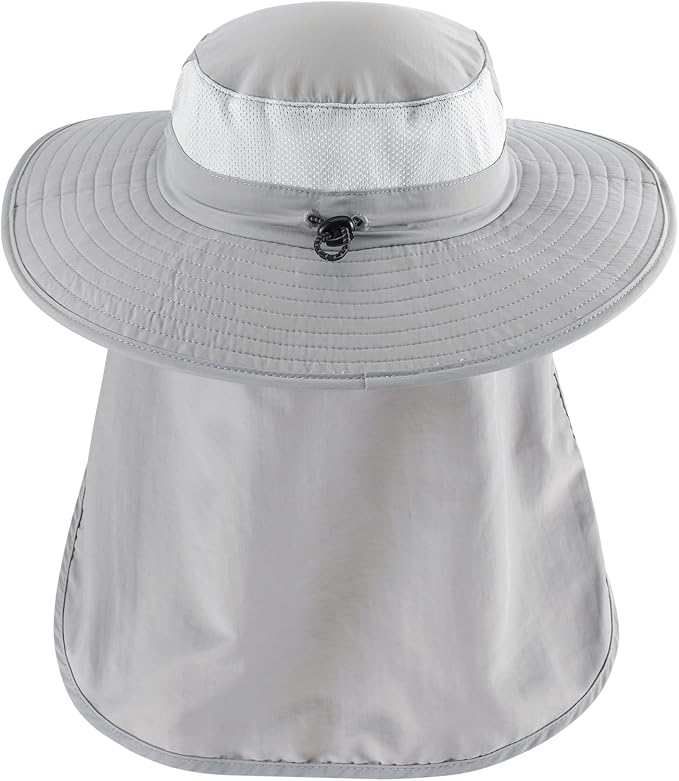 Home Prefer UPF 50+ Sun Hats for Men Women Wide Brim Fishing Hat with Neck Flap Summer Safari UV Protection Bucket Hat