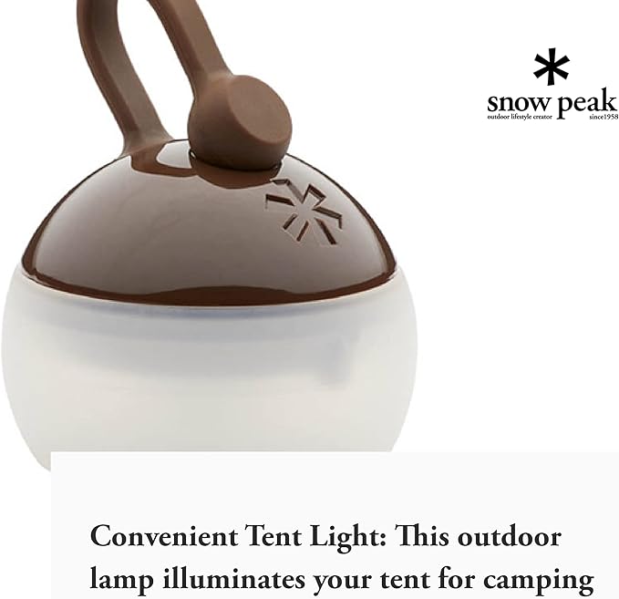 Snow Peak Hozuki Mini Lantern, Compact, Bright, Portable, Camping Light, Brown