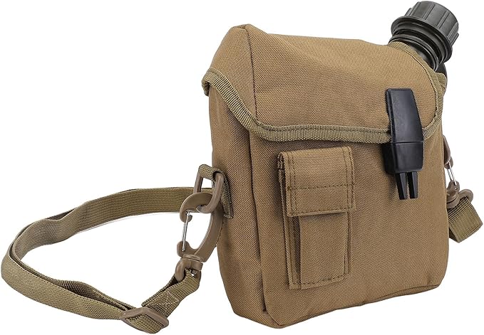 Outdoor Water Canteen, 1.5L Large Capacity Outdoor Water Bottle Handheld Portable Flat Camping with D Shaped Buckle & Adjustable Strap Buckle for Camping, Backpacking, Hiking