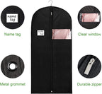 KEEGH Garment Bags for Hanging Clothes 60" (Set of 10) Dress Bags for Gowns Long Dress Bags for Closet Storage with Zipper and Eye-Hole for Folding for Suit Coats Dresses, Black