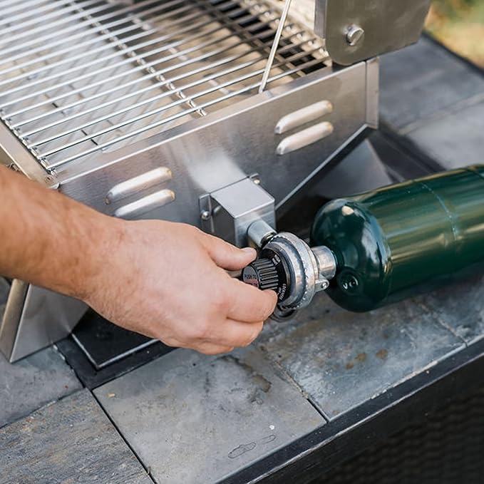 Masterbuilt Portable Propane Gas Grill with Folding Legs, Chrome-Coated Warming Rack and 288 Cooking Square Inches in Stainless Steel, Model MB20030819