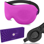 DTS 3D Sleep Mask for Back Side Sleeper Women Men Eye Mask for Sleeping Complete Light Blocking Night Blindfold Zero Pressure Spacious for Eye Lash Breathable Soft Flight Nap Travel (Pink)