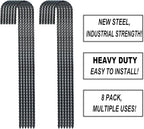 16 Inch Ground Rebar Stakes, J Hook Extra Heavy Duty Rust Proof Coated Steel Ground Anchors with Chisel Point End for Camping Tent and Canopy Tent (8)
