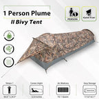 GEERTOP Ultralight Single Person Bivy Tent for Camp Waterproof 1 Man Tent for Camping Hiking Backpacking Hunting Outdoor Survival Gear - Easy Set Up