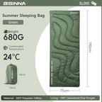 BISINNA Ultralight Sleeping Bag - Poratble Backpacking Lightweight Camping Wearm Weather 3 Season with Compression Sock for Adult Kids Outdoor Hiking