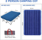 KAMPKEEPER Camping Cot,Camping Cots for Adults,Folding Camping Cot with Inflatable Air Mattress and Carry Bag,for Outdoor Travel Camp Beach Vacation (not Included The Airpump)