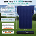 SUV Air Mattress: Inflatable Car Air Mattress for Camping, Portable Car Bed with Air Pump & 2 Pillows, Flocking Sleeping Pad Mattress for Home Car Travel Camping, Navy