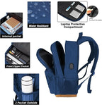 KEOFID Classic Travel backpack for Men and Women, Anti Theft Laptop Backpack with USB Charging Port for Work, Large Bag for College, Water Resistent(Blue 19inches)