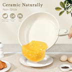 GiPP Ceramic Pots and Pans Set Non Stick, Nonstick Detachable Handle Cookware Sets, Healthy Non Toxic PFAS PFOA & PTFE Free, Dishwasher ＆Oven Safe, Induction Kitchen Pot and Pan, 8 Piece Cream