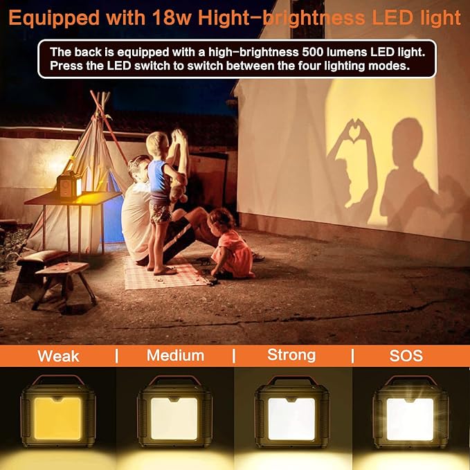 Portable Power Station, 300W 296Wh Generator Quick Charge / 110V AC Outlets/DC Ports and LED Flashlight, Home Outdoor Travel Camping Blackout