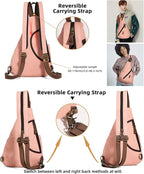 KL928 Canvas Sling Bag - Small Crossbody Backpack Shoulder Casual Daypack Rucksack for Men Women(Large Version)