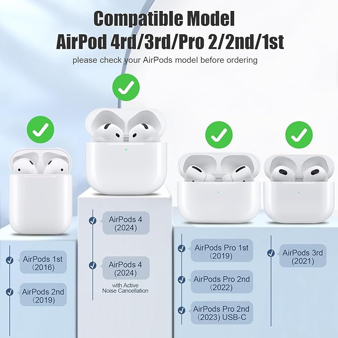 Mooyavia 1 Pack Ultra Strong Magnetic Anti-Lost Straps for AirPods, Soft Silicone Sports Lanyard - Compatible with AirPods Pro 1st/2nd & AirPods 3rd - Black