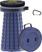 ALEVMOOM Upgraded Portable Collapsible Stool with Cushion, Telescoping Folding Stool for Adults, Lightweight Yet More Sturdy Capacity 600 lbs for Camping Fishing Hiking BBQ