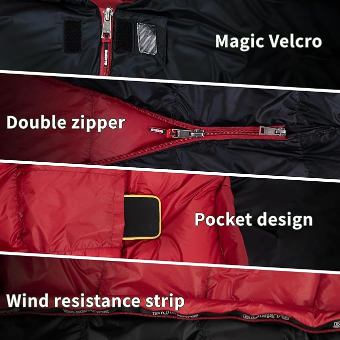 Down Backpacking Sleeping Bag 620FP, Lightweight Sleeping Bag for Adult Backpacking, Hiking, Camping. with Compression Bag.