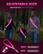 LED Reflective Belt Sash - 5 Lights Colors & 3 Light Modes High Visibility Night Safety Belt, Rechargeable Light Up Running Gear Adjustable Vest Straps for Runners Walkers Men Women