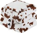 Cow Print Heated Electric Blanket Twin Size,62X84 Brown Heating Blanket with 10 Heats Levels & 8 Hours Auto Off,Highland Cow Fleece Sherpa Blankets Warmer Gifts for Women Adults Couch,Washable,ETL
