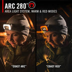 Coast RL35R Voice-Controlled 1100 Lumen Rechargeable LED Headlamp with ARC280™ Lighting, 4 Color Modes, Rear-Facing Safety Signal, Variable Light Control and USB-C Charge Port