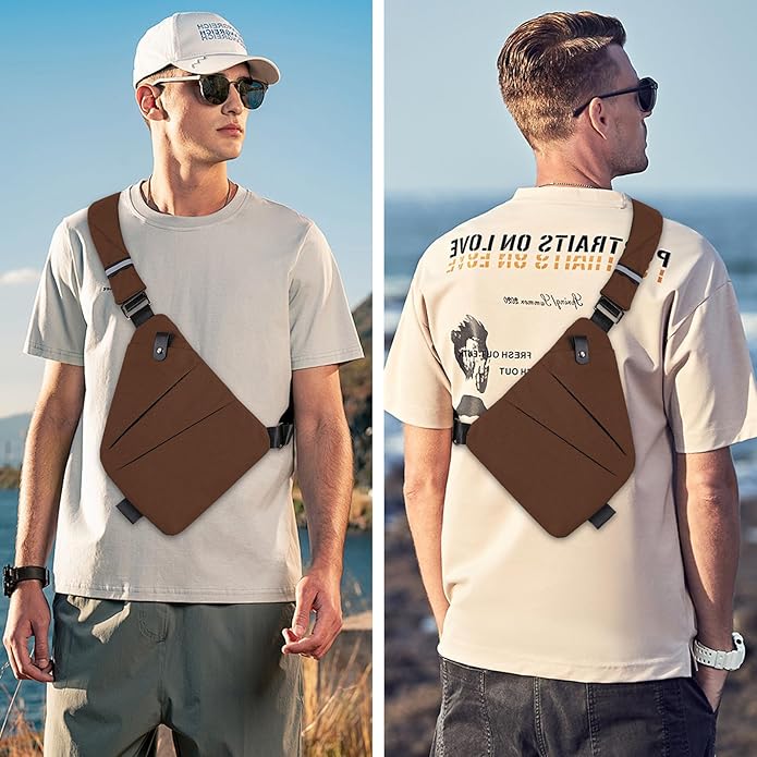 Anti Theft Crossbody Travel Bag for Women Men,Multi-pocket Crossbody Bag,Slim Sling Bag with Adjustable Strap