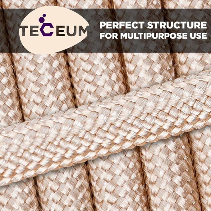 TECEUM 5/32" Paracord Rope 1000 – 1000ft / 200ft / 100ft / 50ft – Tactical Parachute Cord 4mm – 45+ Colors – Nylon String for Survival & Camping Gear – Stripe Cord for Survival – Utility Rope