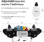 PYFK Upgraded Running Belt with Water Bottles, Hydration Belt for Men and Women, Water Bottle Holder Running Pouch Belt, Fanny Pack Fits 7 inches Phones, Waist pack for Running Hiking Climbing