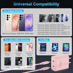 iPhone 17 16 15 Charger Fast Charging, 45W Dual USB C Android Phone Charger Block with 6FT Long Type C Cable Cord for Apple iPhone 17/Pro/Pro Max/Air/16/15 Plus/iPad/S26 Ultra/S25/S24/S23/S22(Pink)