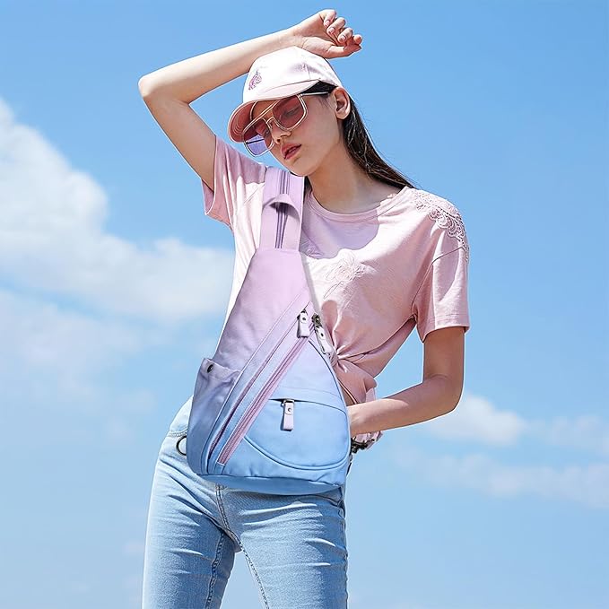 KL928 Canvas Sling Bag - Small Crossbody Backpack Shoulder Casual Daypack Rucksack for Men Women(Large Version)