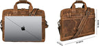 LEATHER VILLAGE 16" Leather Laptop Messenger Briefcase Bag for Men-Leather Satchel for Travel and Office Shoulder Bag- Sun Tan Brown