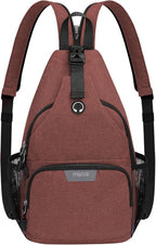 MOSISO Sling Backpack Travel Hiking Daypack, Crossbody Convertible Sling Bag with Front Pocket One Shoulder Chest Bag